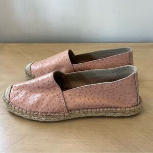Anthropologie Selected Femme Pink Ostrich Leather Espadrilles EU 38 (7.5)